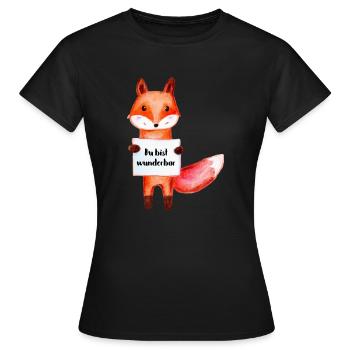 Fuchs - Du bist wunderbar - Frauen T-Shirt - Schwarz - Vorne - AI Model Female 172 dark (172cm)