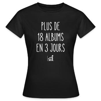 plus de 18 albums en 3 jours - T-shirt Femme - noir - Devant - AI Model Female 172 dark (172cm)