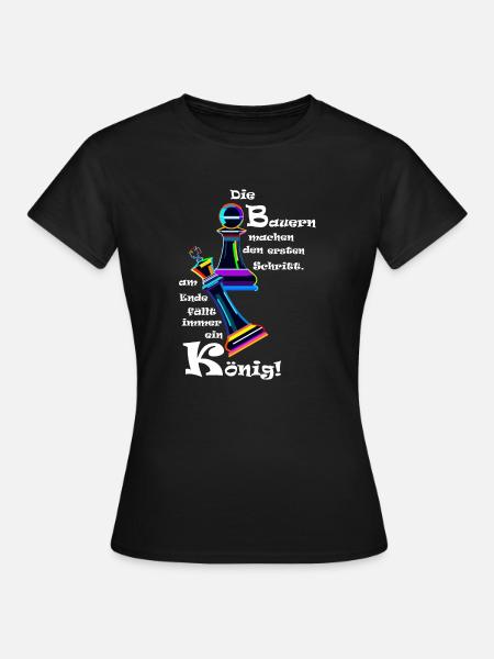 Schach Bauer König - Dame-T-shirt - sort