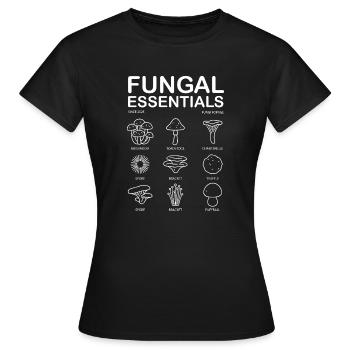 Fungal Essentials – Minimalist Mushroom Icons - Women's T-Shirt - black - Front - AI Model Female 172 dark (172cm)