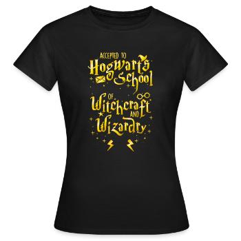 Harry Potter Lettre poudlard - T-shirt Femme - noir - Devant - AI Model Female 172 dark (172cm)