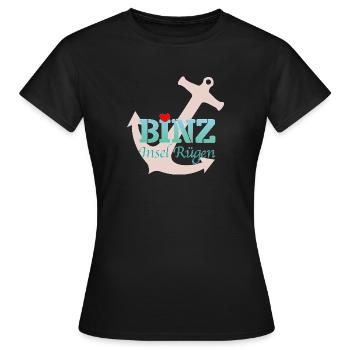 Binz bien-aimé - T-shirt Femme - noir - Devant - AI Model Female 172 dark (172cm)