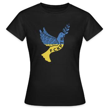 Ukraine fck putin - Friedenstaube - Frauen T-Shirt - Schwarz - Vorne - AI Model Female 172 dark (172cm)