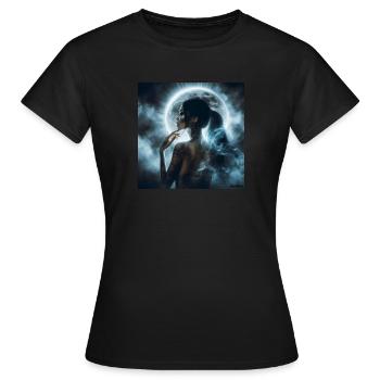 Déesse de la Lune - T-shirt Femme - noir - Devant - AI Model Female 172 dark (172cm)