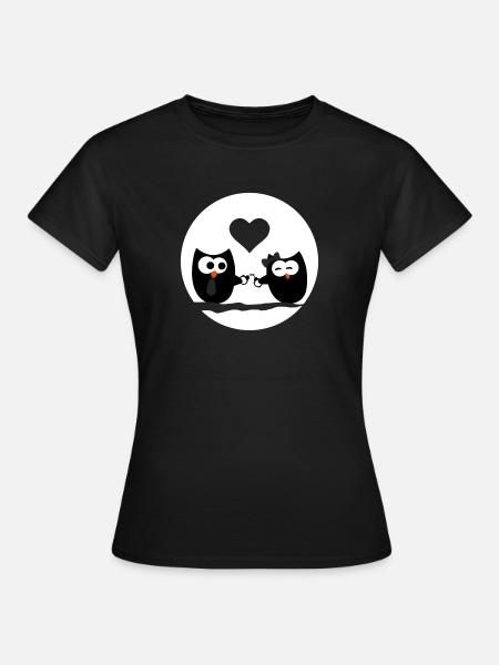 Valentine's Day Owls - Women's T-Shirt - black