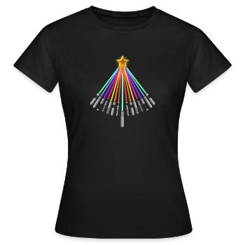 Sapin de Noël au sabre laser - T-shirt Femme - noir - Devant - AI Model Female 172 dark (172cm)
