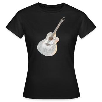 Acoustic guitar - Women's T-Shirt - black - Front - AI Model Female 172 dark (172cm)