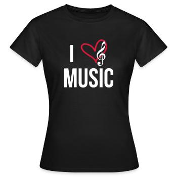 I Love Music - T-shirt Femme - noir - Devant - AI Model Female 172 dark (172cm)