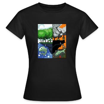 Environnement Durable - T-shirt Femme - noir - Devant - AI Model Female 172 dark (172cm)
