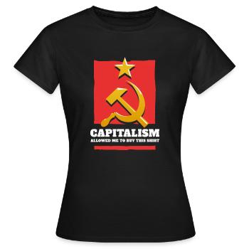 Logo du marteau et de la faucille communiste soviétique - T-shirt Femme - noir - Devant - AI Model Female 172 dark (172cm)