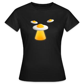 Unidentifiziertes Spiegelei - Frauen T-Shirt - Schwarz - Vorne - AI Model Female 172 dark (172cm)