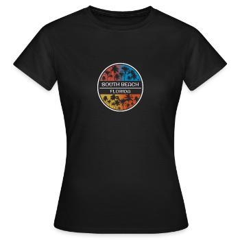 South Beach Florida Souvenir de vacances élégant - T-shirt Femme - noir - Devant - AI Model Female 172 dark (172cm)