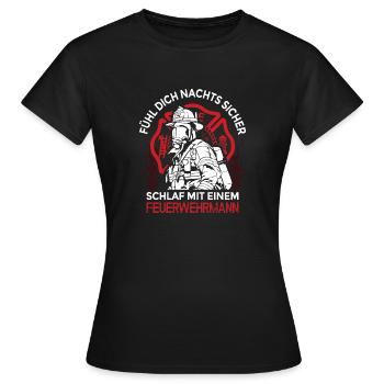 Feuerwehr freiwillig Beruf Gag Humor Feuerwehrmann - Frauen T-Shirt - Schwarz - Vorne - AI Model Female 172 dark (172cm)