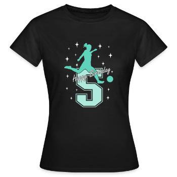 5. Geburtstag Fussball Fussballspielerin - Frauen T-Shirt - Schwarz - Vorne - AI Model Female 172 dark (172cm)