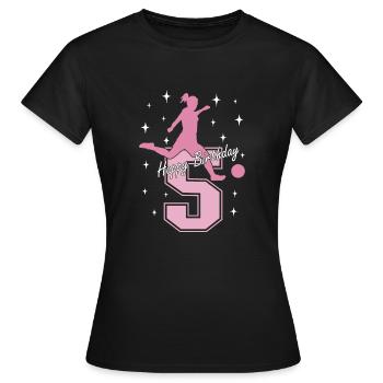 5. Geburtstag Fussball Fussballspielerin - Frauen T-Shirt - Schwarz - Vorne - AI Model Female 172 dark (172cm)