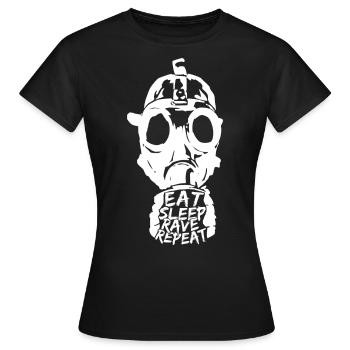 Raver / Hard raver / Gabber / Speedcore Raver - T-shirt Femme - noir - Devant - AI Model Female 172 dark (172cm)