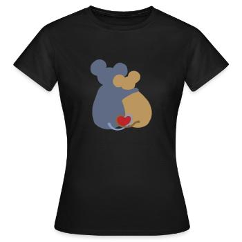 Mäuse Liebespaar - Frauen T-Shirt - Schwarz - Vorne - AI Model Female 172 dark (172cm)
