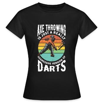Hache Hache Lancer Hache Hache LanceUse Hache Lancer Drôle - T-shirt Femme - noir - Devant - AI Model Female 172 dark (172cm)