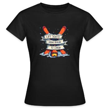 Billets de remontées mécaniques – ski et plaisir sur les pistes - T-shirt Femme - noir - Devant - AI Model Female 172 dark (172cm)
