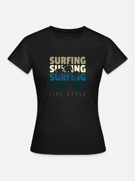 Surfing - Frauen T-Shirt - Schwarz