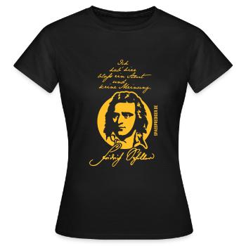 Friedrich Schiller Zitat Amt Meinung - Frauen T-Shirt - Schwarz - Vorne - AI Model Female 172 dark (172cm)