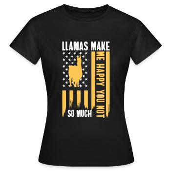 Kamel Nutztier Wolle - Frauen T-Shirt - Schwarz - Vorne - AI Model Female 172 dark (172cm)