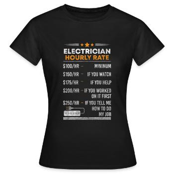 Électricité Artisanat Tension Foudre - T-shirt Femme - noir - Devant - AI Model Female 172 dark (172cm)