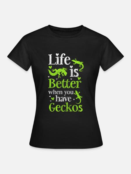 Geckos Echse Terrarium - Frauen T-Shirt - Schwarz