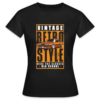Automobile Vintage Car Mechanic Engine - Women's T-Shirt - black - Front - AI Model Female 172 dark (172cm)