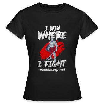 Schwertkampf Duell Kendo Akido - Frauen T-Shirt - Schwarz - Vorne - AI Model Female 172 dark (172cm)