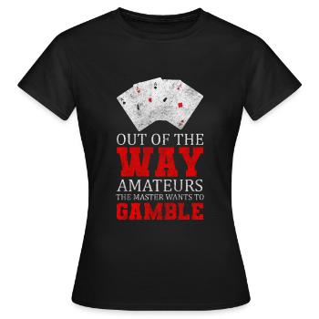 Spieler Glücksspiel Blackjack Bluff - Frauen T-Shirt - Schwarz - Vorne - AI Model Female 172 dark (172cm)