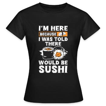 Japanese Rice Yummy Chopsticks - Women's T-Shirt - black - Front - AI Model Female 172 dark (172cm)
