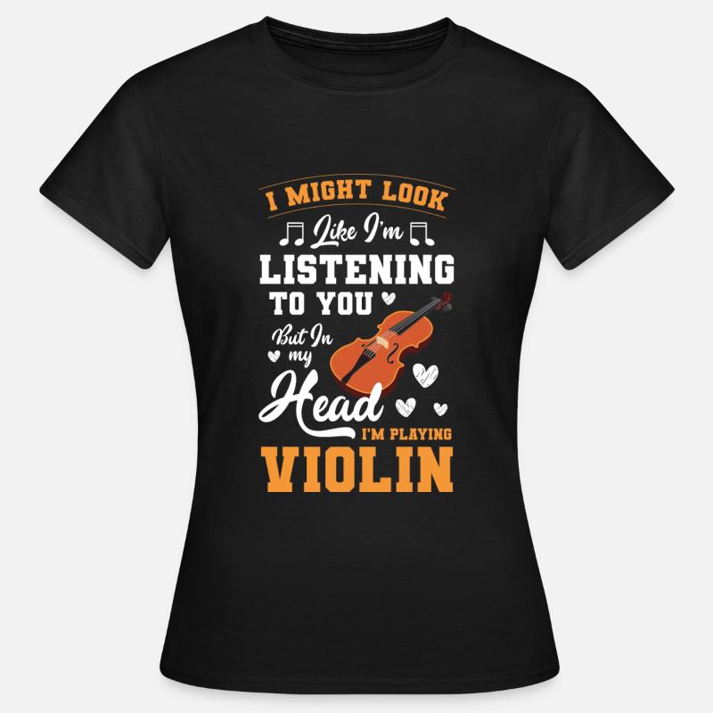 Violin, Instrument, Classical, String Instrument - Women's T-Shirt - black