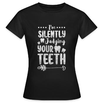 Teeth Vocation Braces Toothpaste - Women's T-Shirt - black - Front - AI Model Female 172 dark (172cm)