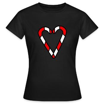 coeur canne à sucre - T-shirt Femme - noir - Devant - AI Model Female 172 dark (172cm)