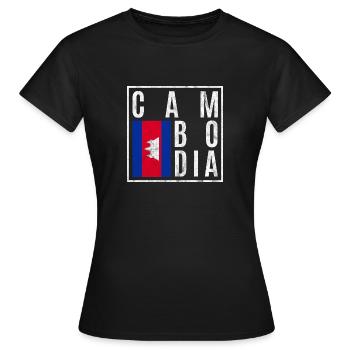 Kambodscha - Frauen T-Shirt - Schwarz - Vorne - AI Model Female 172 dark (172cm)