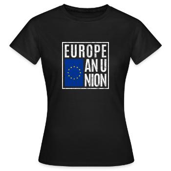 Union européenne - T-shirt Femme - noir - Devant - AI Model Female 172 dark (172cm)