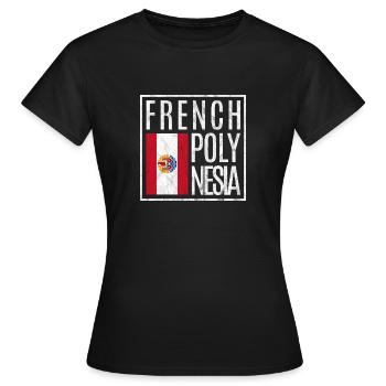 Polynésie française - T-shirt Femme - noir - Devant - AI Model Female 172 dark (172cm)