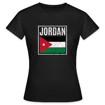 Jordanien - Frauen T-Shirt - Schwarz - Vorne - AI Model Female 172 dark (172cm)