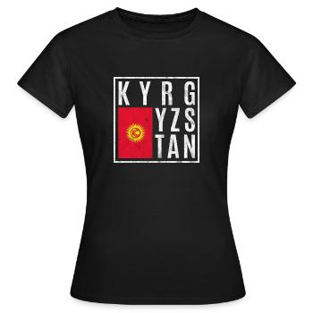 Kyrgyzstan - Women's T-Shirt - black - Front - AI Model Female 172 dark (172cm)