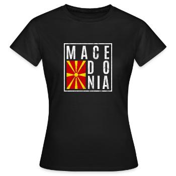 Macédoine - T-shirt Femme - noir - Devant - AI Model Female 172 dark (172cm)
