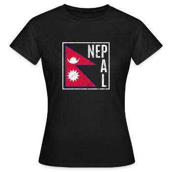 Nepal - Frauen T-Shirt - Schwarz - Vorne - AI Model Female 172 dark (172cm)