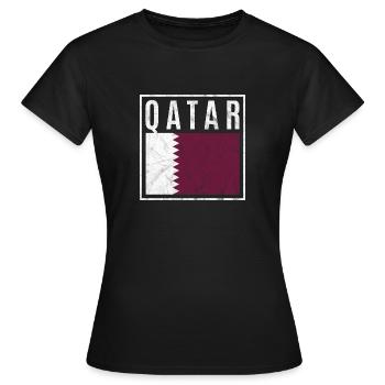 Katar - Frauen T-Shirt - Schwarz - Vorne - AI Model Female 172 dark (172cm)