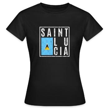 Sainte-Lucie - T-shirt Femme - noir - Devant - AI Model Female 172 dark (172cm)