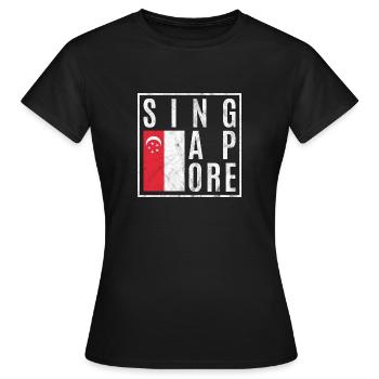 Singapour - T-shirt Femme - noir - Devant - AI Model Female 172 dark (172cm)