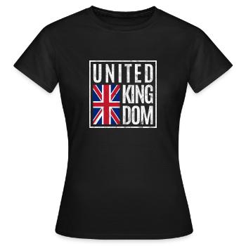 Großbritannien - Frauen T-Shirt - Schwarz - Vorne - AI Model Female 172 dark (172cm)