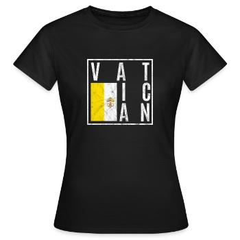 Vatican - T-shirt Femme - noir - Devant - AI Model Female 172 dark (172cm)