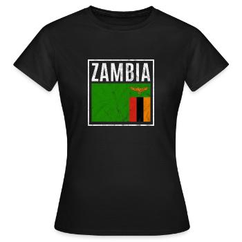 Sambia - Frauen T-Shirt - Schwarz - Vorne - AI Model Female 172 dark (172cm)