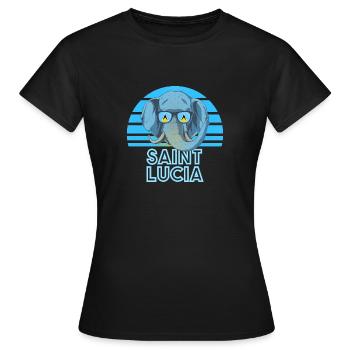 Sainte-Lucie - T-shirt Femme - noir - Devant - AI Model Female 172 dark (172cm)