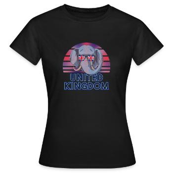 Großbritannien - Frauen T-Shirt - Schwarz - Vorne - AI Model Female 172 dark (172cm)